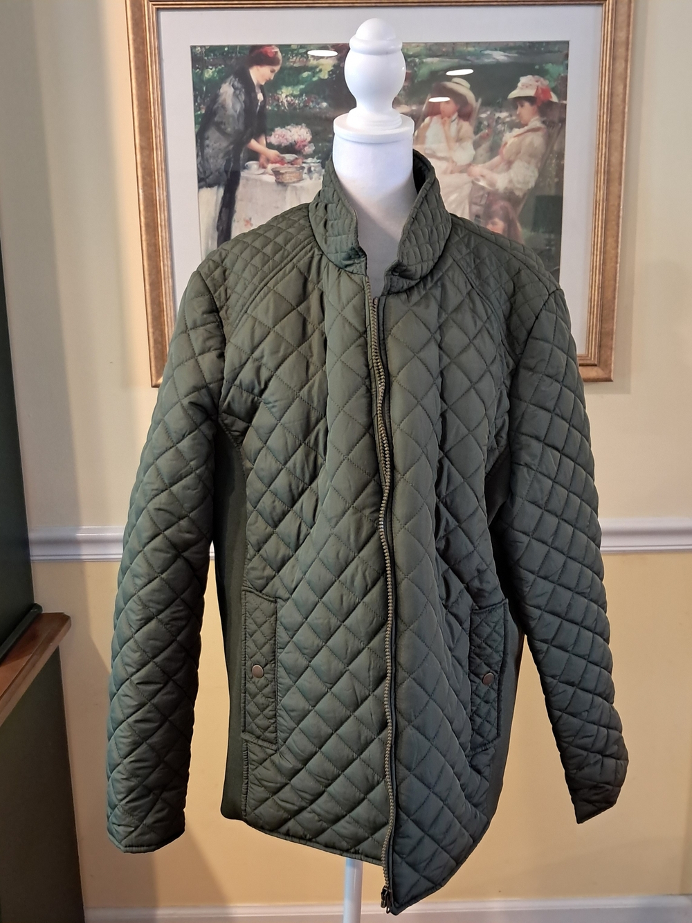 Faded Glory Quilted Olive Green Women's Jacket - Size 2X
